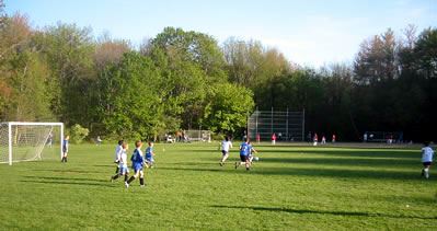 Spalding field is used for soccer and baseball simultaneously.